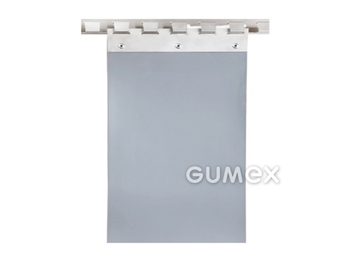 Závesná fólia do brán a priechodov CS-COVER, hrúbka 2mm, šírka 200mm, 72°ShA, PVC, -20°C/+60°C, sivá